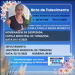 Nota de Falecimento / Fonte: Uniwences